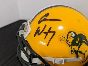 lot 29 image: Carson Wentz Autographed North Dakota State Bison College Football Mini Helmet NFL Quarterback I