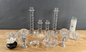 lot 80 image: A Variety of Gorgeous Candle Holders with Some Candles    D
