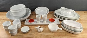 lot 85 image: Set of White Dishes Including Bowls, Plates, Platters and More   D