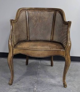 lot 27 image: Vintage Curved French-Style Corner Arm Chair D