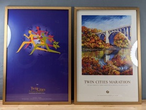 lot 49 image: 1999 Twin Cities Marathon and 2000 Twin Cities Marathon Bridge Framed Wall Dcor D