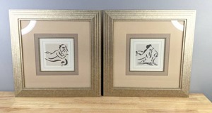 lot 103 image: Pair of Framed Abstract Wall Art D