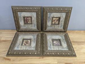 lot 92A image: Set of 4 Vintage Style Framed Portrait Wall Art D