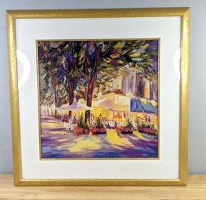 lot 70A image: French Cafe Framed Wall Art Night on the Cours Mirabeau by Dorothy Spangler D