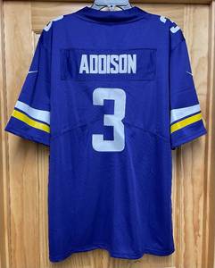 lot 52A image: Brand New Nike Jordan Addison Minnesota Vikings NFL Football Jersey Mens Size Large I
