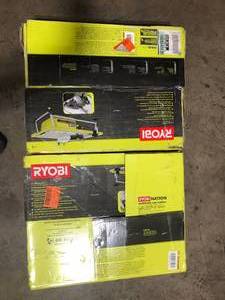 lot 26 image: Lot of 2 RYOBI 4.8 -Amps 7 in. Blade Corded Tabletop Wet Tile Saw Customer Returns See Pictures