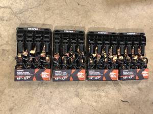 lot 30 image: Lot of Assorted Keeper 1 in. x 12 ft. 1500 lbs. Keeper Pistol Grip Desert Camo Ratchet Tie Down (4 Pack)  Customer Returns See Pictures