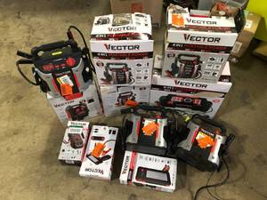 lot 34 image: Lot of Assorted Vector Portable Power Stations and Battery Chargers Various Conditions Customer Returns See Pictures