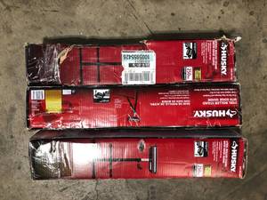 lot 38 image: 3 Lots of 23 in. to 43 in. Stationary Steel Roller Stand with Edge Guide Customer Returns See Pictures