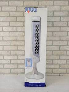 lot 61 image: New in Box HOME ESSENTIALS Tower Fan w Remote Control - Model No. HE80018