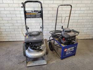 lot 62 image: (2) Pressure Washers for Parts - Both engines Pull Over - NO SHIPPING