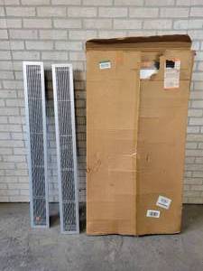 lot 72 image: (2) 48 x 4 Floor Air Vents (Aluminum) and New Open Box 24 x 48 Maintenance Access Door - Model No. MAD24X48 - NO SHIPPING