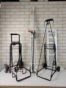 lot 79 image: (2) Folding Carts, Curtain Rods and 6 x 30 Return Air Grill - NO SHIPPING