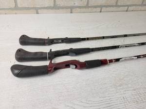 lot 98 image: (3) Fishing Rods - Berkley Cherrywood C16M 56 Rod, Garcia Thunder Stik 6618 56 rod and Berkley Avenger AC10 60 - NO SHIPPING