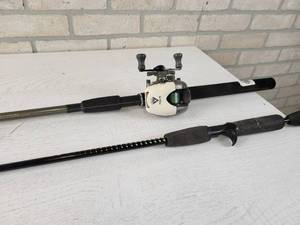 lot 102 image: HT Magnum Power MP-601 Heavy Action 60 Rod with Mitchell X300 baitcast Reel and Berkley Power Pole P15 56 Medium Action Pole - NO SHIPPING