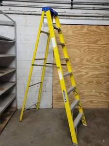 lot 123 image: WERNER 8 Fiberglass Step Ladder - NO SHIPPING