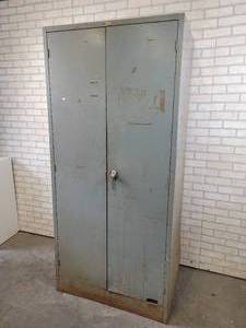 lot 125 image: 2-Door Steel Storage Cabinet - NO SHIPPING