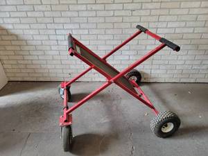 lot 131 image: Pneumatic Tire Folding Shop Cart - Great for Painted Parts, Lumber etc. - NO SHIPPING