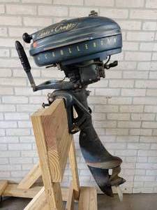 lot 99A image: 1950s Chris-Craft Challenger 5.5hp Outboard Motor - Carburetor and Plate Included (Not Attached) - Also Includes Original Manual, OLIVER Outboard Sales Brochure and More - NO SHIPPING