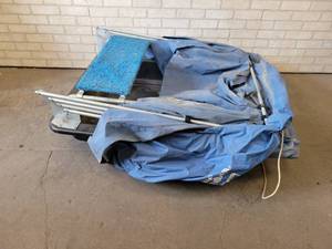 lot 172 image: Dave Genz Winter Fishing System Clamshell Ice Fishing Shelter - Sled is Approx. 48 x 33 - NO SHIPPING