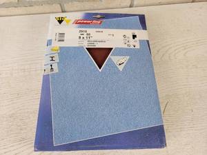 lot 188 image: (9) New Packs of 5 Sheets of Sandpaper - 80 Grit - 9 x 11 Each