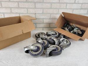 lot 218 image: (8) 5 Caster Wheels with 12 Threaded Rod and More - NO SHIPPING