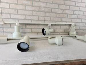 lot 232 image: (2) 48 Sections of Track Lighting with (6) Lights - NO SHIPPING