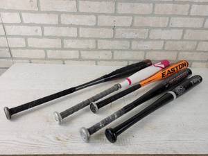 lot 258 image: (5) Youth Baseball  Softball Bats - Includes Easton, Keystone and T-Ball Bat - NO SHIPPING