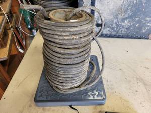 lot 266 image: 37 LB Partial Spool of Copper Welding Cable - Unsure of Gauge - Overall 12 Diameter - NO SHIPPING
