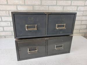 lot 280 image: Pair of Steel Parts Drawers - Approx. 18.5 x 16 x 7 each - NO SHIPPING