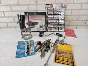 lot 282 image: CRAFTSMAN Socket Organizer, Stanley handyman Manual Drill, Portalign Drilling Jig and More