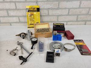 lot 295 image: Steel Letter & Number Stamping Kits (14 & 18), Spark Tester, Pneumatic Fittings and More