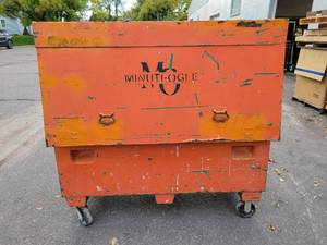 lot 14 image: GreenLee Model No. 4860 Flat Top Rolling Steel Job box  - 48 x 60 x 30 - NO SHIPPING