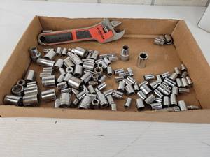 lot 358 image: Lot of Assorted Sockets  Black & Decker Auto Wrench