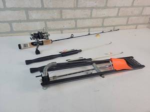 lot 375 image: (3) Ice Fishing Rods and POLAR Tip-Up - NO SHIPPING