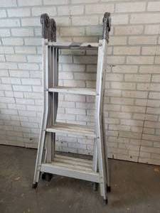 lot 7 image: Aluminum Flex-O-Ladder II Multipurpose Ladder - Model No. FLM-5000 - NO SHIPPING
