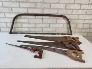 lot 394 image: (5) Assorted Wood Saws - NO SHIPPING