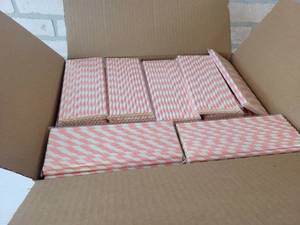 lot 408 image: Case of Approx. 3000 New Retro Sally 8 Paper Straws in Packs of (25)