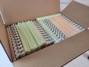 lot 420 image: Case of Approx. 2500 New Retro Sally 8 Paper Straws in Packs of (25)