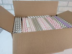 lot 424 image: Case of Approx. 2500 New Retro Sally 8 Paper Straws in Packs of (25)