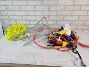 lot 435 image: Boat Anchor with Rope, Straps and Manual Transfer Pump  NO SHIPPING