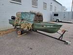14' LUND Duck Hunting Boat with 15hp Mercury Outboard and Trailer - NO SHIPPING