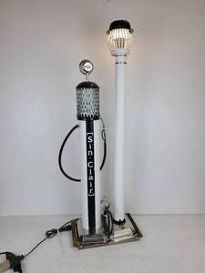 lot 523 image: Handcrafted Sinclair Gas & Air Pump Lamp - NO SHIPPING