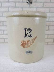lot 539 image: 12 Gallon Redwing Crock - NO SHIPPING