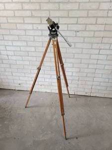 lot 644 image: Richards Engineering Co. - UNI-COLT Antique Wood Transit Scope Tripod - NO SHIPPING