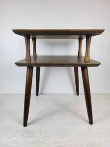 lot 693 image: Mid-Century Modern Two-Tier Side Table - NO SHIPPING