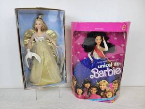 lot 732 image: Set of (2) Barbie Dolls - 1999 Angelic Inspirations Barbie and 1989 UNICEF Barbie