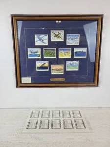 lot 907 image: WWII Airplane Tobacco Card Reproductions in Display Frame - 22765000