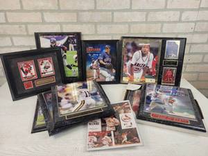 lot 574 image: Collection of Sports Plaques - Mark McGwire, Johan Santana, Daunte Culpepper, Adrain Peterson and More - NO SHIPPING