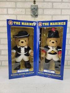 lot 583 image: (2) The Marines Historic Uniform Bear Collection - Revolutionary War and The War of 1812 - Boxes are Approx. 21 x 10 x 7 - NO SHIPPING